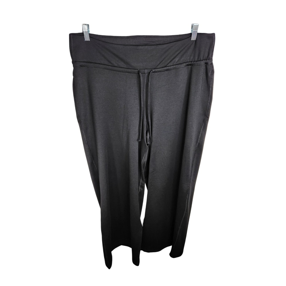 Old Navy CloudComfy Pants Women XXL Black‎ Extra High Rise Drawstring Wide Leg